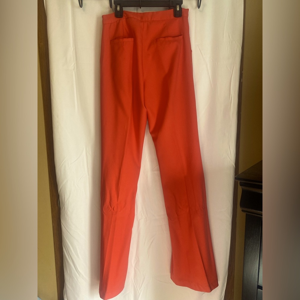 Orange straight leg slacks